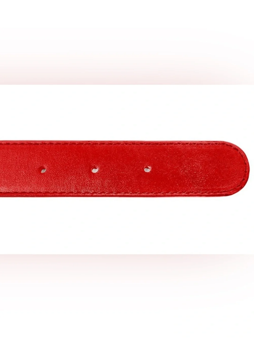 Telfar Red Leather Logo Belt with Silver Buckle 🆕